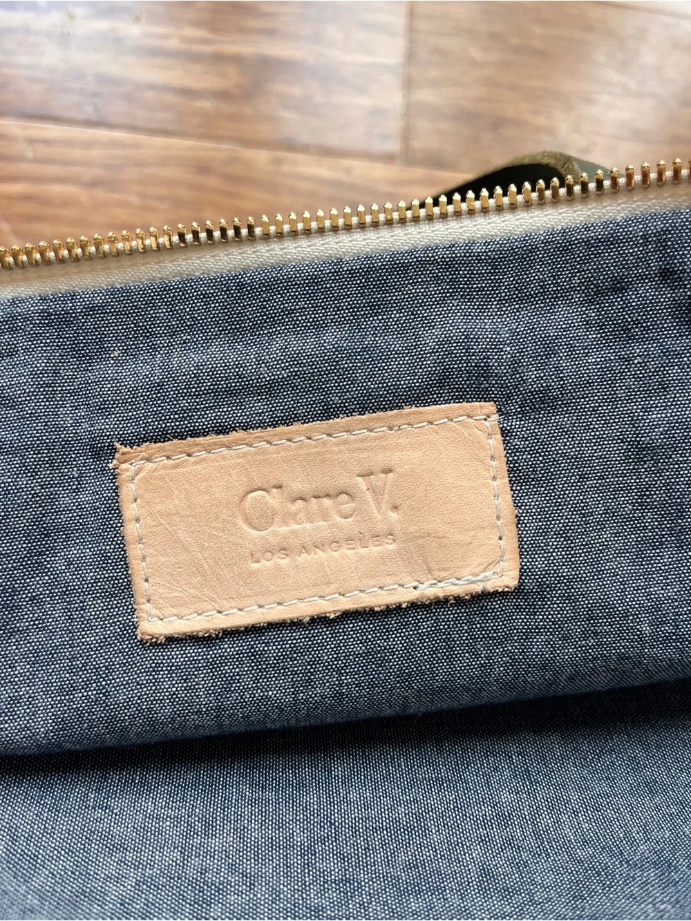 Clare V Waxed Cotton Canvas Attaché Bag Olive Green